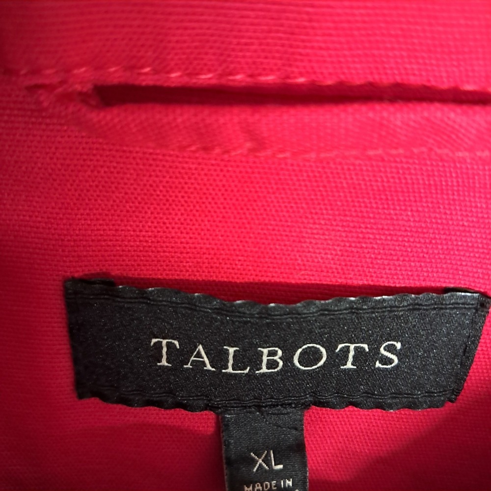 NWOT Talbots Tailored Utility Jacket Womens XL Red Canvas Field Coat Button Up - Picture 3 of 11